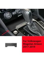 ألياف الكربون سيارة الداخلية صب لاصقة تزيين ل Volkswagen VW Magotan أرتون والعتاد التحول لوحة غطاء الكسوة اكسسوارات