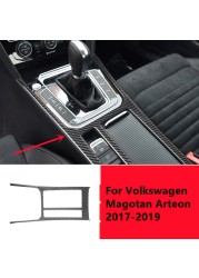 ألياف الكربون سيارة الداخلية صب لاصقة تزيين ل Volkswagen VW Magotan أرتون والعتاد التحول لوحة غطاء الكسوة اكسسوارات