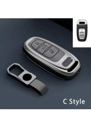 New Fashion Zinc Alloy and Leather Car Key Case Cover for Audi A3 A4 A5 C5 C6 8L 8P B6 B7 B8 C6 RS3 RS6 Q3 Q7 TT 8L 8V S6 S4 S3