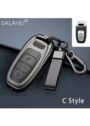 New Fashion Zinc Alloy and Leather Car Key Case Cover for Audi A3 A4 A5 C5 C6 8L 8P B6 B7 B8 C6 RS3 RS6 Q3 Q7 TT 8L 8V S6 S4 S3