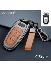 New Fashion Zinc Alloy and Leather Car Key Case Cover for Audi A3 A4 A5 C5 C6 8L 8P B6 B7 B8 C6 RS3 RS6 Q3 Q7 TT 8L 8V S6 S4 S3