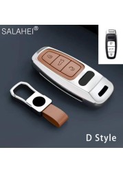 New Fashion Zinc Alloy and Leather Car Key Case Cover for Audi A3 A4 A5 C5 C6 8L 8P B6 B7 B8 C6 RS3 RS6 Q3 Q7 TT 8L 8V S6 S4 S3