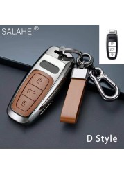 New Fashion Zinc Alloy and Leather Car Key Case Cover for Audi A3 A4 A5 C5 C6 8L 8P B6 B7 B8 C6 RS3 RS6 Q3 Q7 TT 8L 8V S6 S4 S3