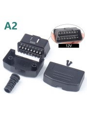 OBD II L Type 16 Pin Bus Connector Cable Socket Plug With Shell And Screw