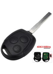 jingyuqin 3 Buttons Remote Car Key 315/433Mhz For Ford Focus Fiesta Fusion C-Max Mondeo Galaxy C-Max S-Max ID60 4D63 Chip