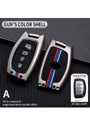 Car Key Case For Hyundai Tucson Sonata Elantra ix25 i10 ix35 Mistra 2013-2022 Zinc Alloy Remote Key Cover Case Accessories