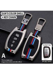 Car Key Case For Hyundai Tucson Sonata Elantra ix25 i10 ix35 Mistra 2013-2022 Zinc Alloy Remote Key Cover Case Accessories