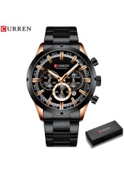 Curren Men's Watch Blue Dial Stainless Steel Band Date Business Men's Watches Waterproof Luxuries Men Wrist Watches for Men