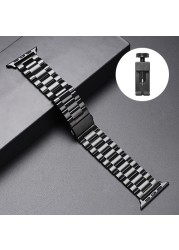 Metal Strap for Apple Watch Band 44mm 42mm 40mm 38mm 41 45mm Stainless Steel Bracelet for iWatch 7 6 SE 5 4 3 Series Accessories