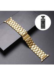 Metal Strap for Apple Watch Band 44mm 42mm 40mm 38mm 41 45mm Stainless Steel Bracelet for iWatch 7 6 SE 5 4 3 Series Accessories