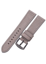 HENGRC Genuine Leather Watches Bracelet Black Blue Gray Brown Cowhide Watch Strap for Women Men 18 20mm 22mm 24mm Wrist Band