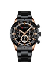 CURREN Men Watch Luxury Brand Sport Quartz Mens Watches Full Steel Waterproof Chronograph Wristwatch Men Relogio Masculino