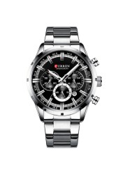 CURREN Men Watch Luxury Brand Sport Quartz Mens Watches Full Steel Waterproof Chronograph Wristwatch Men Relogio Masculino