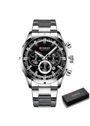 CURREN Men Watch Luxury Brand Sport Quartz Mens Watches Full Steel Waterproof Chronograph Wristwatch Men Relogio Masculino