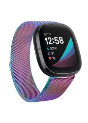 حزام ل Fitbit فيرسا 3 2 الفرقة المغناطيسي المعادن حزام ل Fitbit فيرسا 3 2 لايت تحسس الفرقة الذكية الساعات الأساور استبدال