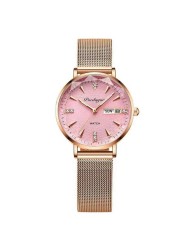 Swiss Brand POEDAGAR Women Watches Luxury Rose Gold Mesh Wristwatch Fashion Simple Waterproof Date Ladies Bracelet Watch Clock