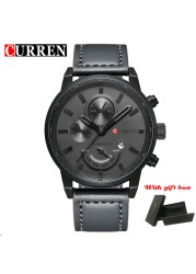 CURREN 8217 Fashion Quartz Men's Watches Luxury Leather Strap Waterproof Casual Men's Watch Sport Men's Watch