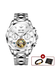 Original OUPINKE luxury automatic men's watch mechanical sapphire crystal waterproof fashion top brand hollow wristwatches