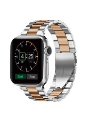 Metal Strap Compatible with Apple Watch 44mm 42mm 40mm 38mm Metal Stainless Steel Replacement Strap For iwatch 6 5 4 3 2 SE Band