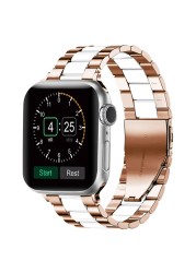 Metal Strap Compatible with Apple Watch 44mm 42mm 40mm 38mm Metal Stainless Steel Replacement Strap For iwatch 6 5 4 3 2 SE Band