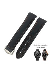 19mm 20mm 21mm 22mm Rubber Leather Watchband Fit For Omega Planet Ocean Seamaster Diver 300 Silicone Nylon Sports Watch Strap