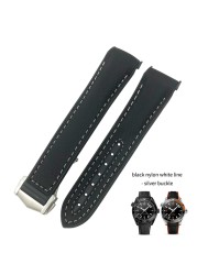 19mm 20mm 21mm 22mm Rubber Leather Watchband Fit For Omega Planet Ocean Seamaster Diver 300 Silicone Nylon Sports Watch Strap