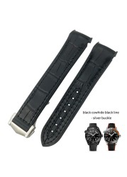 19mm 20mm 21mm 22mm Rubber Leather Watchband Fit For Omega Planet Ocean Seamaster Diver 300 Silicone Nylon Sports Watch Strap