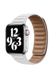 الجلود ربط حزام ل أبل ساعة 7 6 5 4 SE الفرقة 40 مللي متر 44 مللي متر الأصلي المغناطيسي ل iwatch سلسلة 3 38 مللي متر 42 مللي متر استبدال حزام