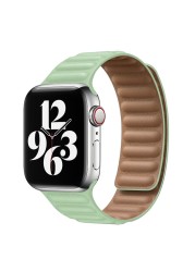 الجلود ربط حزام ل أبل ساعة 7 6 5 4 SE الفرقة 40 مللي متر 44 مللي متر الأصلي المغناطيسي ل iwatch سلسلة 3 38 مللي متر 42 مللي متر استبدال حزام