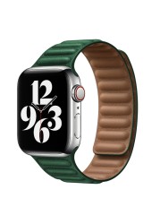 الجلود ربط حزام ل أبل ساعة 7 6 5 4 SE الفرقة 40 مللي متر 44 مللي متر الأصلي المغناطيسي ل iwatch سلسلة 3 38 مللي متر 42 مللي متر استبدال حزام