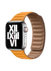 الجلود ربط حزام ل أبل ساعة 7 6 5 4 SE الفرقة 40 مللي متر 44 مللي متر الأصلي المغناطيسي ل iwatch سلسلة 3 38 مللي متر 42 مللي متر استبدال حزام