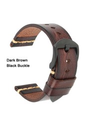 Maikes Genuine Leather Watchband For Galaxy Watchband 18mm 20mm 22mm 24mm Watch Strap Tissote Timex Omega Wrist Bracelets