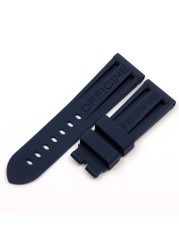 22mm 24mm 26mm Army Green Black Orange Blue Red White Rubber Silicone Whatchband Watch Band for Panerai Strap Belt Buckle