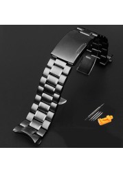 Stainless Steel Watchband Curved Strap Casio EFR-526/303/304/530/556/552 Men's BEM-506/501 Bracelet Wristband 20 22 24mm