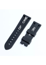 24mm Black Blue Red Orange Gray Purple Watch Band Silicone Rubber Watchband Fit For Panerai Strap Tools Pin Buckle Tools