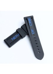 24mm Black Blue Red Orange Gray Purple Watch Band Silicone Rubber Watchband Fit For Panerai Strap Tools Pin Buckle Tools