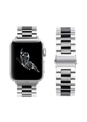 Metal strap compatible for apple watch 44mm 42mm 40mm 38mm men/women replacement stainless steel strap for iwatch 6 5 4 3 2 1 SE