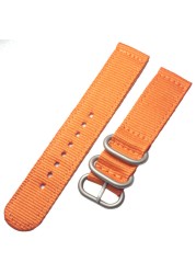 High quality 6 colors NATO watchband 18mm 20mm 22mm 24mm nylon waterproof watch band strap sport stainless steel bracelet buckle