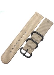 High quality 6 colors NATO watchband 18mm 20mm 22mm 24mm nylon waterproof watch band strap sport stainless steel bracelet buckle