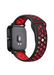 سيليكون 20 مللي متر 22 مللي متر الفرقة ل Amazfit GTS 2 2e Garmin Mini GTR 42 مللي متر 47 مللي متر GTR2 الرياضة سوار ل Amazfit بيب حزام غالاكسي ساعة 4