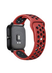 سيليكون 20 مللي متر 22 مللي متر الفرقة ل Amazfit GTS 2 2e Garmin Mini GTR 42 مللي متر 47 مللي متر GTR2 الرياضة سوار ل Amazfit بيب حزام غالاكسي ساعة 4