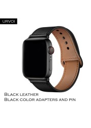 URVOI Band for Apple Watch Series 7 6 5 4 3 SE Sport Band Genuine Swift Leather Strap for iWatch Wrist Pin and Tuck Closure Handmade