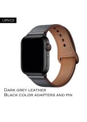 URVOI Band for Apple Watch Series 7 6 5 4 3 SE Sport Band Genuine Swift Leather Strap for iWatch Wrist Pin and Tuck Closure Handmade