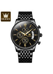 Olevs Men's Quartz Wrist Watch Calendar Display Waterproof Chronograph Men's Watches Male Luxury Bracelet Homm Gift for Man