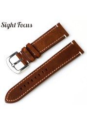 18mm,19mm,20mm,21mm,22mm,24mm Vintage Leather Watch Strap Quick Release Pins Watch Band For Samsung Huawei IWC Watches