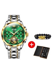 New luxury men automatic mechanical wristwatch tungsten steel watch top brand sapphire glass men watches reloj hombre