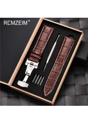 Remz Patterned - Genuine calfskin leather watch strap size 16, 17, 18, 19, 20, 21, 22, 23 and 24mm, with box and watch accessories