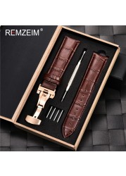 Remz Patterned - Genuine calfskin leather watch strap size 16, 17, 18, 19, 20, 21, 22, 23 and 24mm, with box and watch accessories