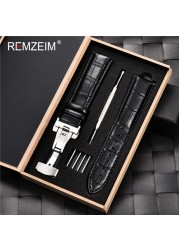 Remz Patterned - Genuine calfskin leather watch strap size 16, 17, 18, 19, 20, 21, 22, 23 and 24mm, with box and watch accessories