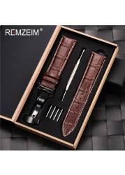 Remz Patterned - Genuine calfskin leather watch strap size 16, 17, 18, 19, 20, 21, 22, 23 and 24mm, with box and watch accessories